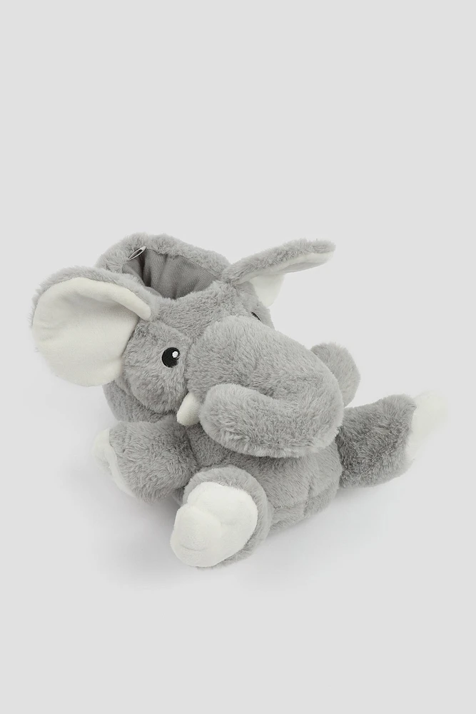 Ardene Plush Animal Slippers in Grey | Size | Eco-Conscious