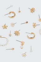 Ardene 9-Pack of Assorted Earrings in Gold | Stainless Steel