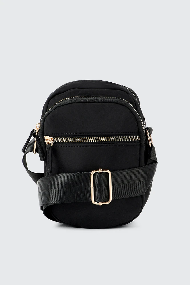 Ardene Nylon Phone Bag in Black | 100% Recycled Polyester/Nylon | Eco-Conscious