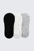 Ardene 3-Pack Cotton Blend Shoe Liners in Grey | Polyester/Spandex/Cotton