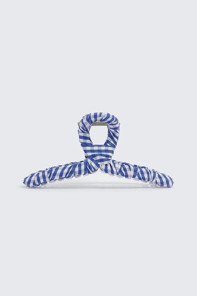 Ardene Gingham Loop Hair Claw in Blue