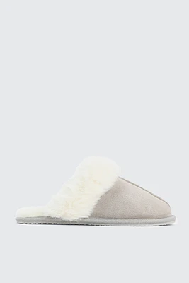 Ardene Mule Slippers with Fur Lining in | Size | Polyester/Faux Suede | Eco-Conscious