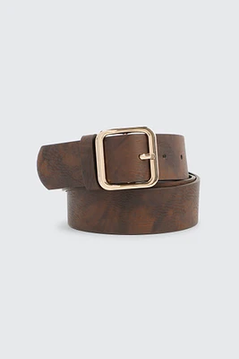 Ardene Faux Leather Belt in Brown | Size Small