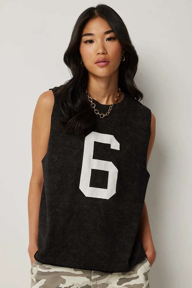 Ardene Oversized Muscle Tank Top in Dark Grey | Size Small | 100% Cotton