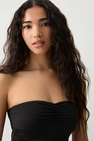 Ardene Picot Trim Tube Top in Black | Size | Polyester/Elastane
