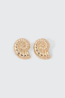 Ardene Whorl Seashell Earrings in Gold | Stainless Steel