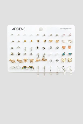 Ardene 30-Pack Assorted Studs & Hoops | Stainless Steel