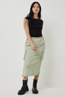 Ardene Long Cargo Skirt in Light | Size | Spandex/Cotton