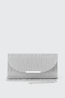 Ardene Shiny Envelope Clutch in Silver | Polyester