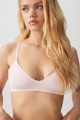 Ardene Seamless Triangle Bralette in Light | Size | Nylon/Elastane