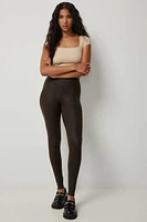 Ardene Washed Faux Leather Leggings in Brown | Size | Faux Leather/Spandex