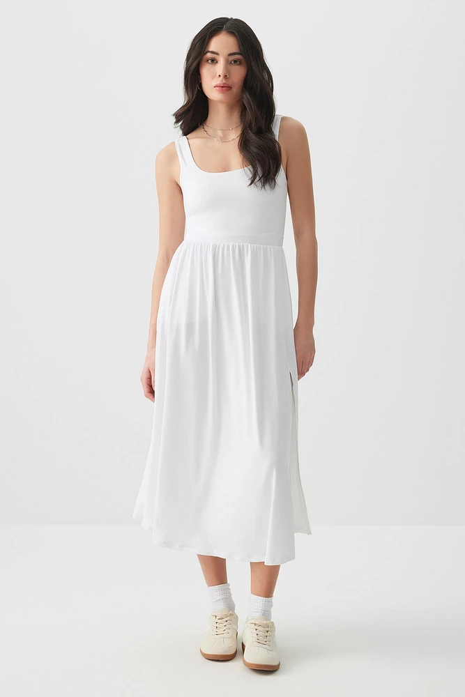 Ardene Super Soft Midi Dress with Slit in | Size | Polyester/Elastane | Eco-Conscious