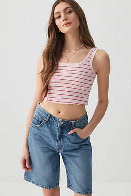 Ardene Basic Ultra Crop Tank Top in Light Pink | Size | Cotton/Elastane | Eco-Conscious