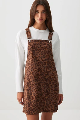 Ardene Faux Suede Overall Dress in Brown | Size | Polyester/Spandex/Faux Suede