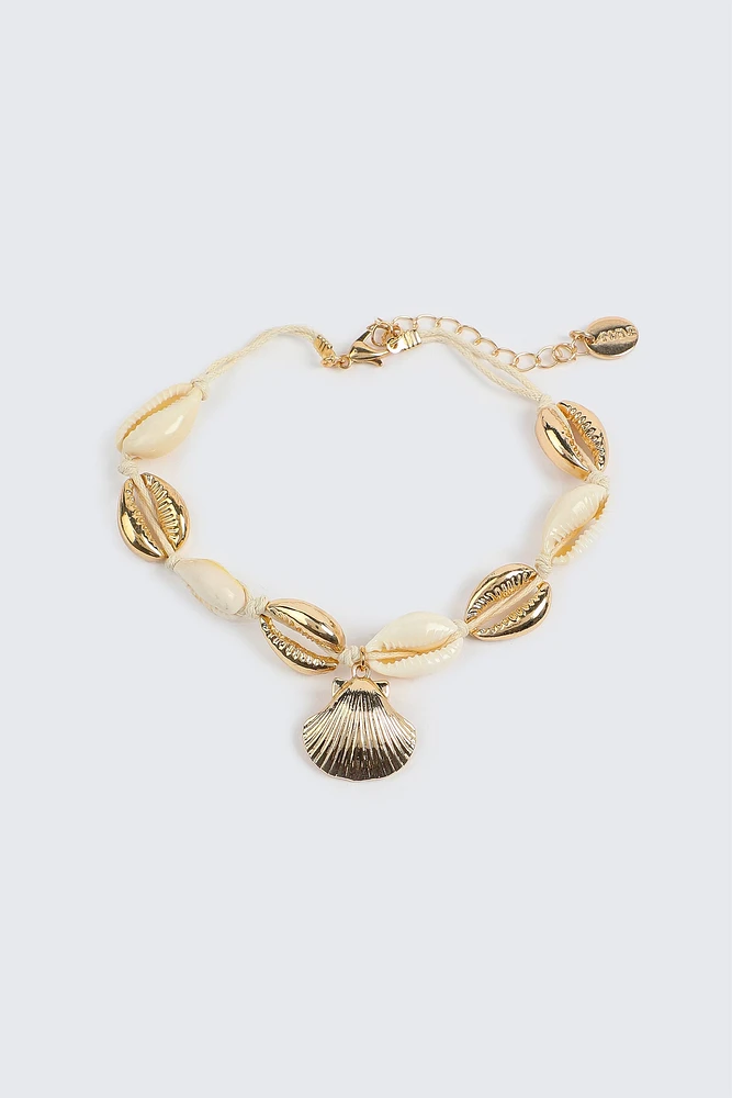 Ardene Seashell Anklet in Gold