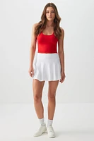 Ardene Basic Pleated Sports Skirt in White | Size | Cotton/Elastane/Viscose | Eco-Conscious