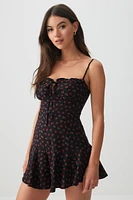 Ardene Ruffle Hem Romper with Removable Straps in | Size | Rayon