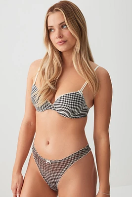 Ardene Printed Mesh Thong Panty in | Size | Polyester/Elastane