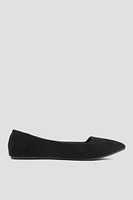 Ardene Classic Pointy Flats in Black | Size | Polyester/Faux Suede | Eco-Conscious