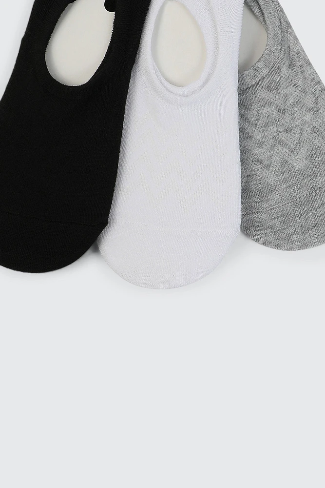 Ardene 3-Pack Solid Shoe Liners in | Polyester/Spandex