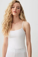 Ardene Basic Lace Trim Crop Tank Top in | Size | Polyester/Spandex | Eco-Conscious