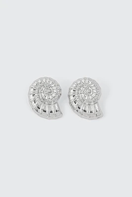 Ardene Whorl Seashell Earrings in Silver | Stainless Steel