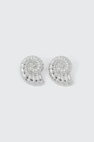 Ardene Whorl Seashell Earrings in Silver | Stainless Steel