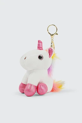 Ardene Kids Plushie Unicorn Charm in White