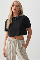 Ardene Basic Ultra Crop Boxy T-Shirt in | Size | Cotton/Elastane | Eco-Conscious