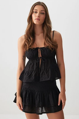 Ardene Textured Tiered Mini Skort in | Size | 100% Cotton/Polyester