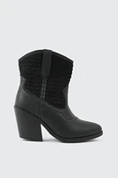 Ardene Cowboy Inspired Booties in Black | Size | Faux Leather
