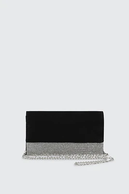 Ardene Rhinestone Embellished Clutch in | Polyester