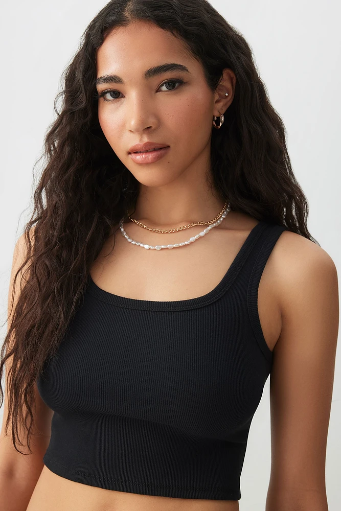 Ardene Basic Ultra Crop Tank Top in | Size | Cotton/Elastane | Eco-Conscious