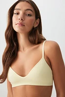 Ardene Seamless Triangle Bralette in Light Yellow | Size | Nylon/Elastane