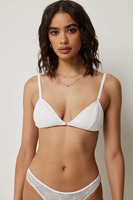 Ardene Lace Triangle Bralette in White | Size | Nylon/Elastane