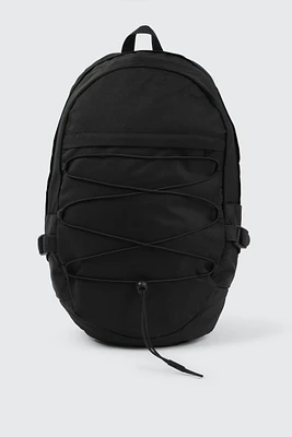 Ardene Man Black Canvas Backpack For Men | Polyester | Eco-Conscious