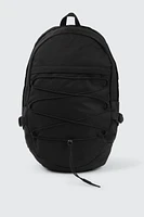 Ardene Man Black Canvas Backpack For Men | Polyester | Eco-Conscious