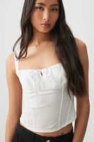 Ardene Mesh Tank Top with Bow Detail in | Size | Polyester/Nylon/Elastane