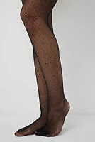 Ardene Tights with Crystals in Black | Spandex/Polyamide