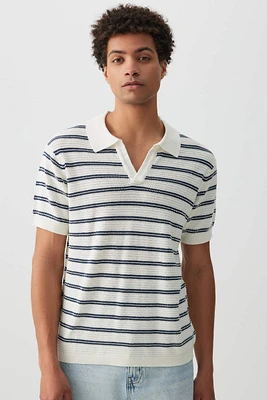 Ardene Man Knitted Polo Shirt For Men in White | Size | Cotton