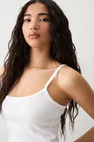 Ardene Basic Scoop Neck Tank Top in White | Size | Cotton | Eco-Conscious