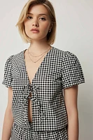 Ardene Boxy Tie Front Blouse in | Size | 100% Cotton