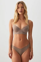 Ardene TRUNUDE Invisible Thong Panty in Brown | Size | Nylon/Spandex