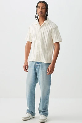 Ardene Man Loose Fit Jeans For Men in Light Blue | Size | 100% Cotton