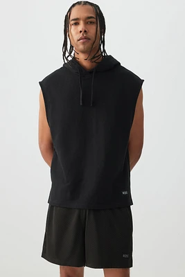 Ardene Man Black Hooded Muscle Top For Men | Size | Polyester/Cotton