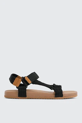 Ardene Strappy Sports Sandals in Black | Size