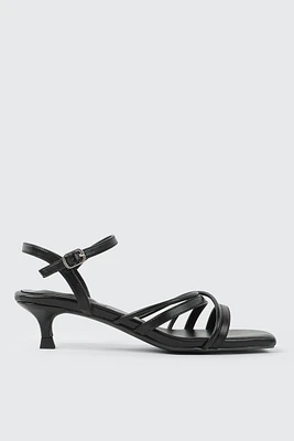 Ardene Kitten Heel Strappy Sandals in | Size | Faux Leather
