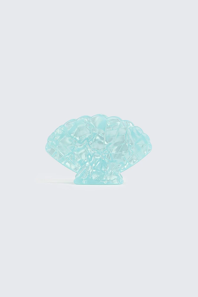 Ardene Seashell Hair Claw in Light Blue