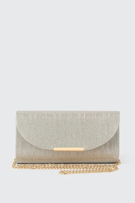 Ardene Shiny Envelope Clutch in Gold | Polyester