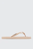 Ardene Heart-Embossed Flip-Flops Sandals in Beige | Size | Eco-Conscious